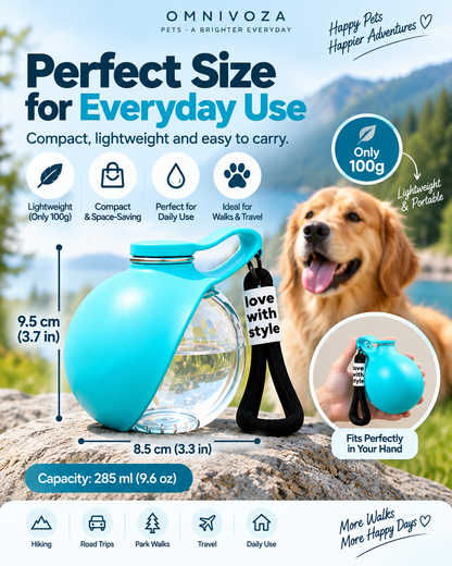 OMNIVOZA PET GO™ – Collapsible Dog Water Bottle