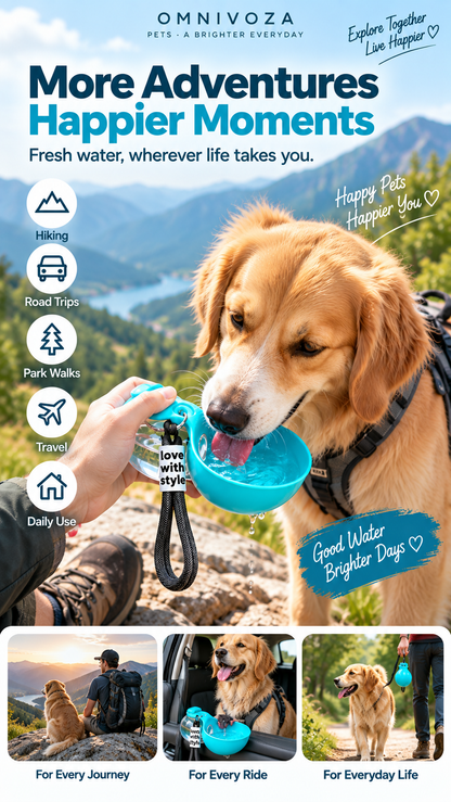 OMNIVOZA PET GO™ – Collapsible Dog Water Bottle