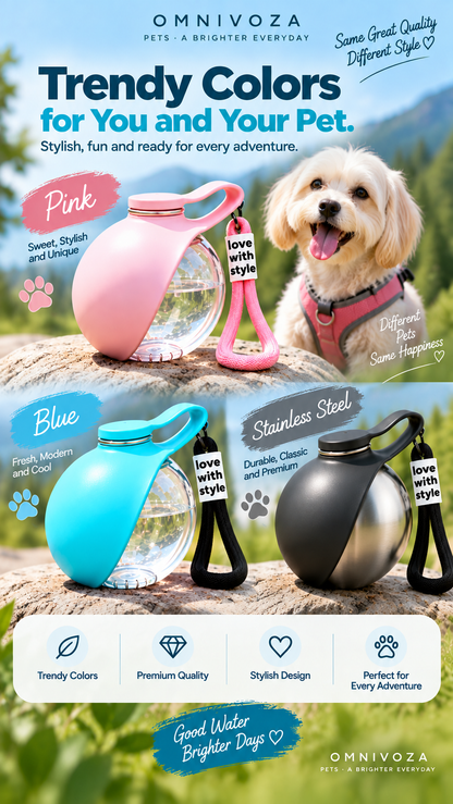OMNIVOZA PET GO™ – Collapsible Dog Water Bottle